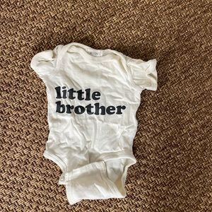 New born little brother onesie